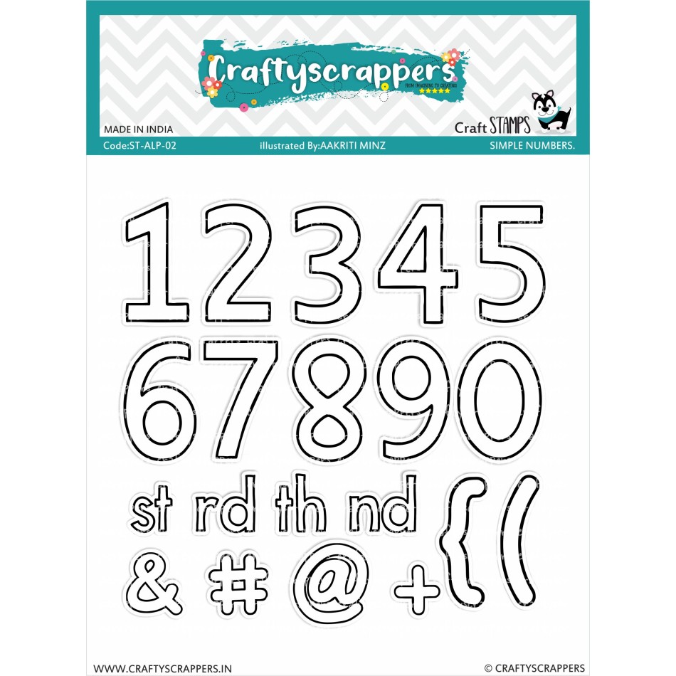 Craftyscrappers Stamps- SIMPLE NUMBERS